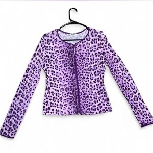 Moschino Purple Animal Print Cardigan